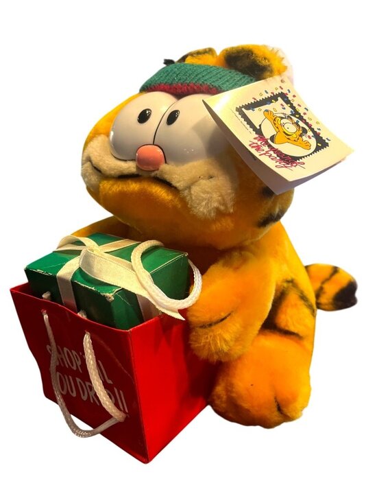 Dakin Other - Vtg New Old Stock Garfield 9"Plush "Shop Til You Drop" 1980s Dakin